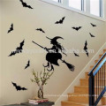 Halloween bruja murciélago pegatina de pared Halloween pegatinas de pared Decoración casera pared removible etiqueta